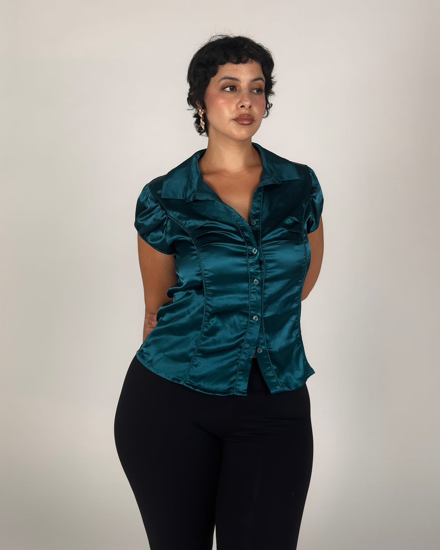 Satin Stretch Blouse - M/L