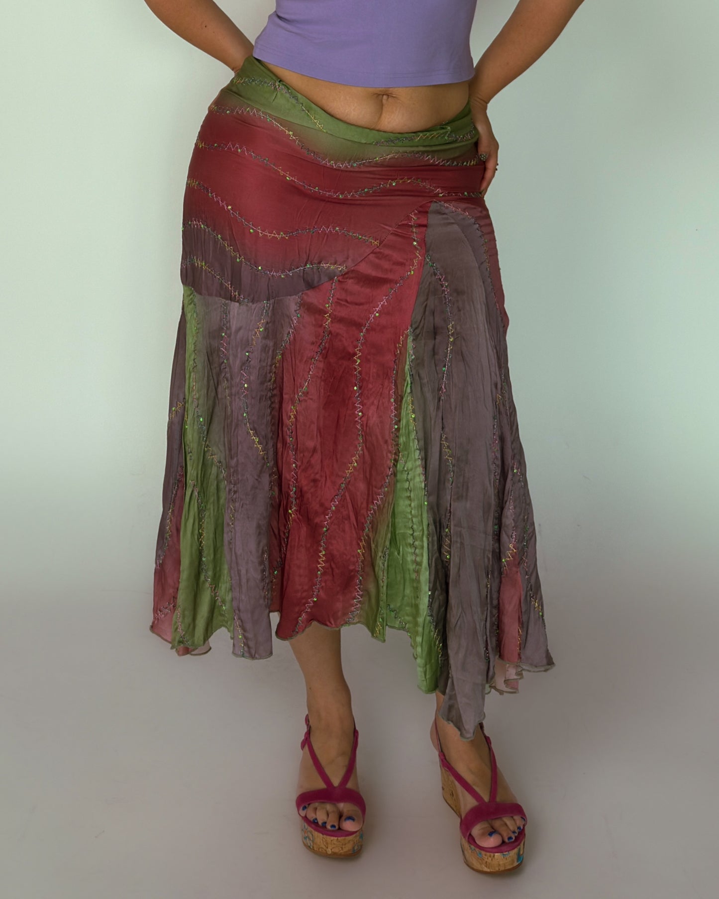 Vintage Fairy Midi Skirt - size L/XL