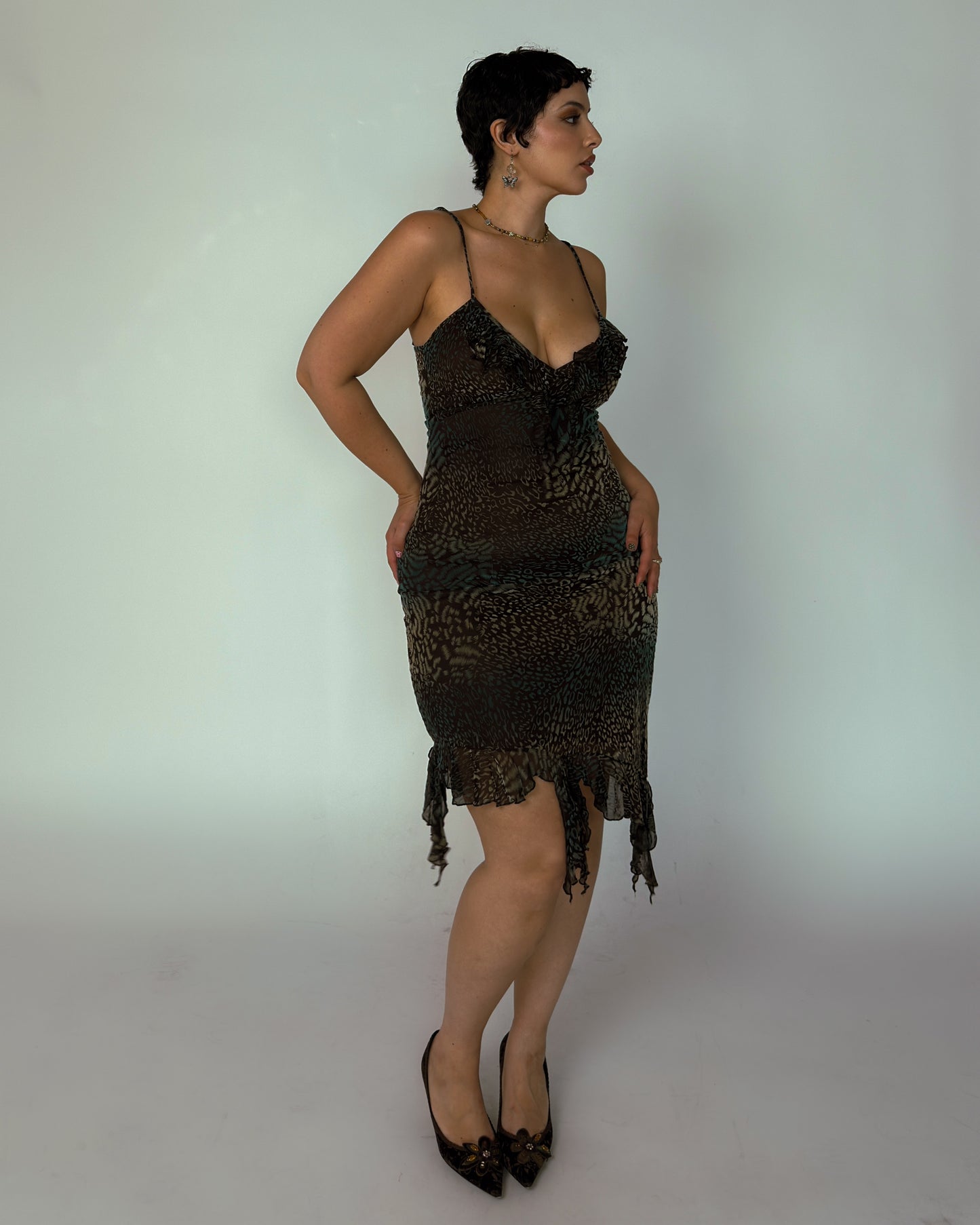 Vintage Velvet Midi Dress - size M