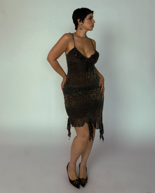 Vintage Velvet Midi Dress - size M
