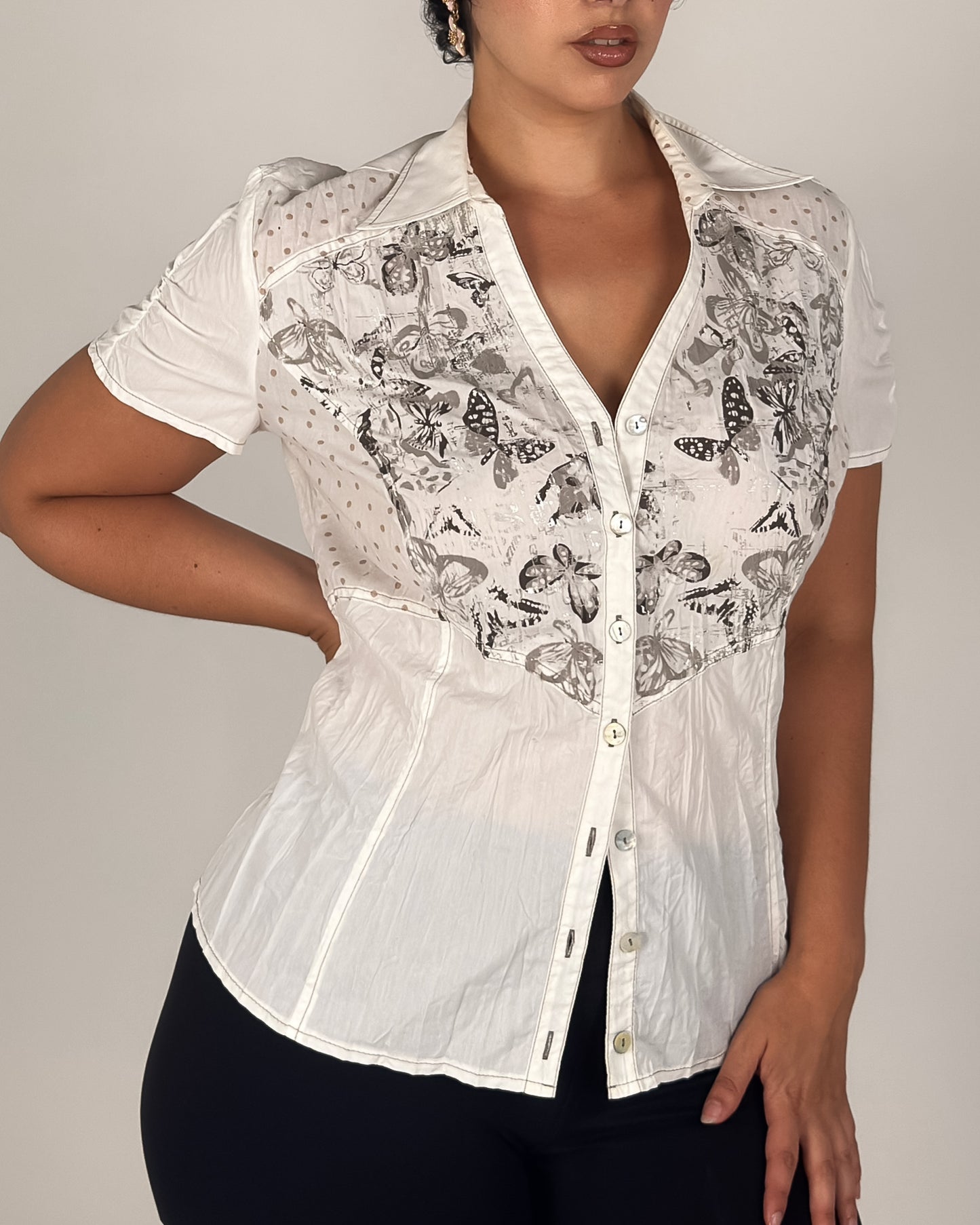 Y2K Butterfly Blouse - L/XL
