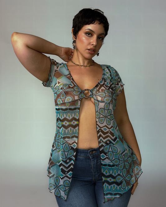 Vintage Sheer Top - size M/L