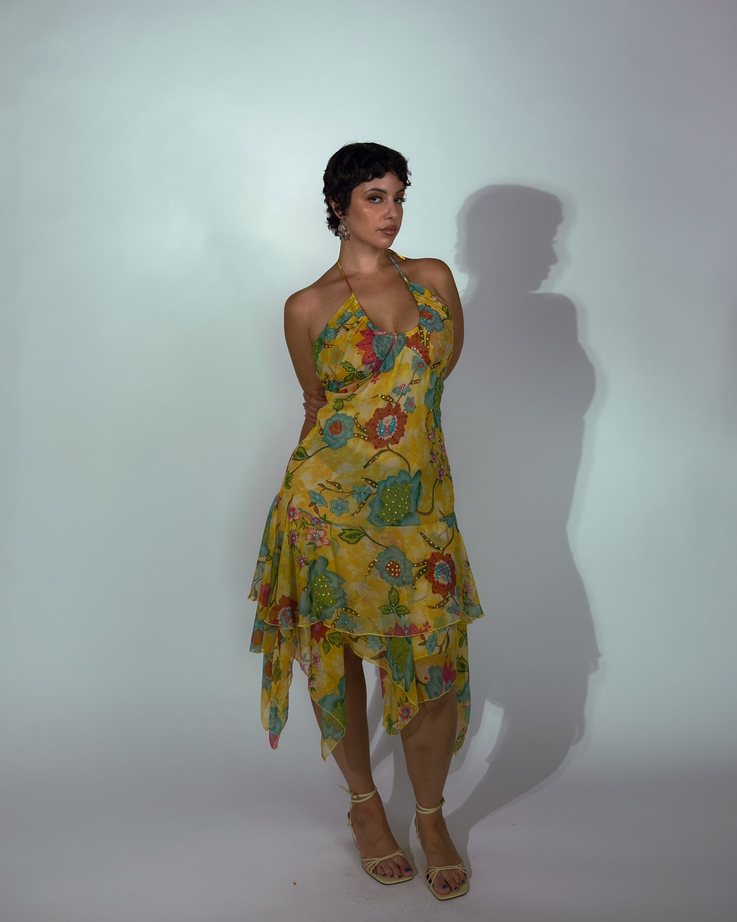 Vintage French Fairy Beaded Dress - L-XL