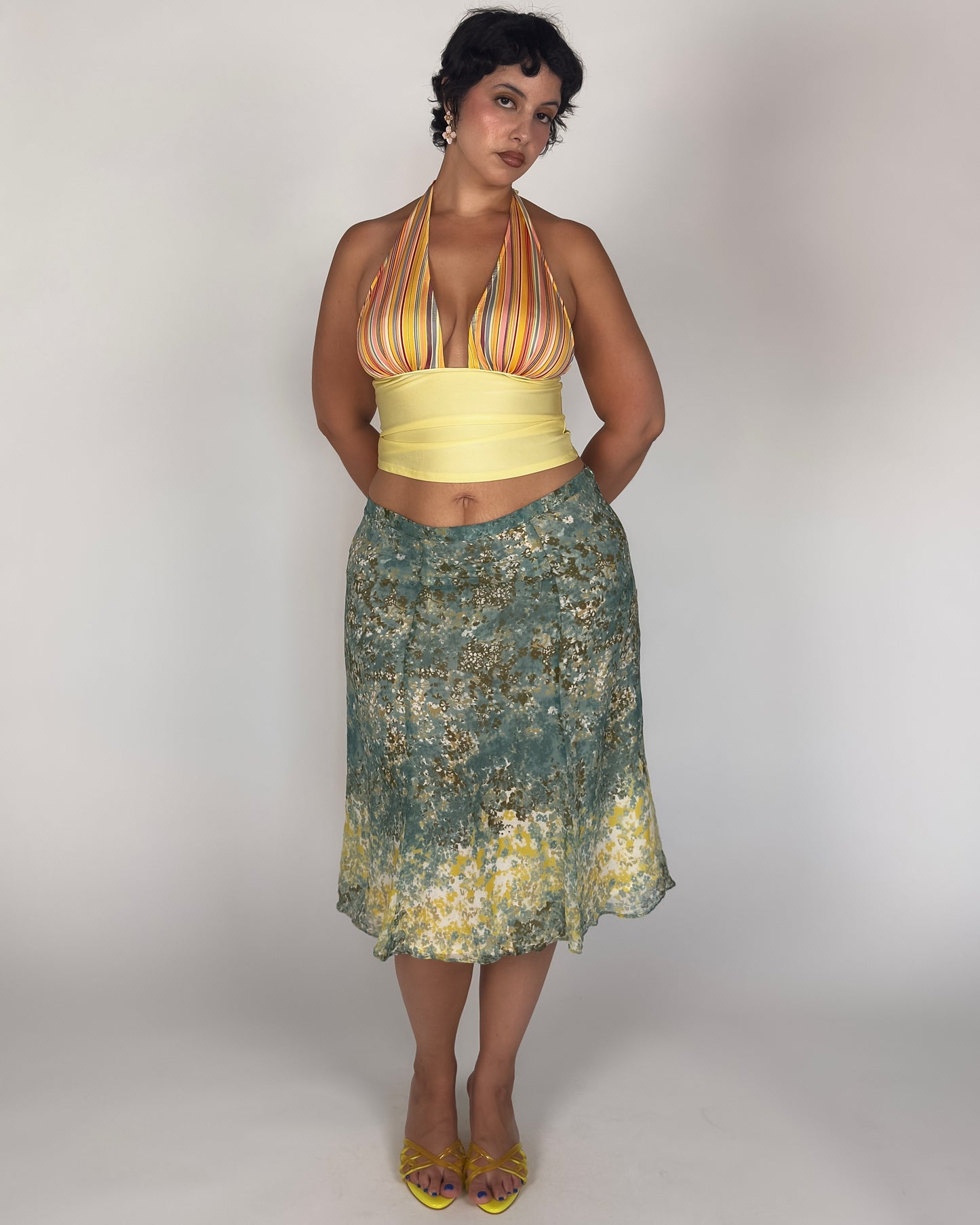 Silk Midi Skirt - L/XL