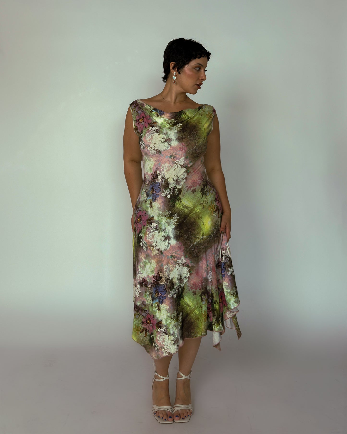 Vintage Italian Fairy Floral Garden Dress - size M-XL