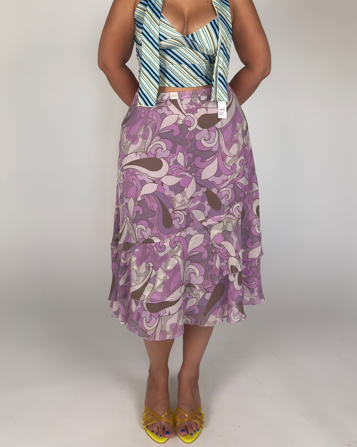 Purple Swirl Pattern Skirt - L/XL