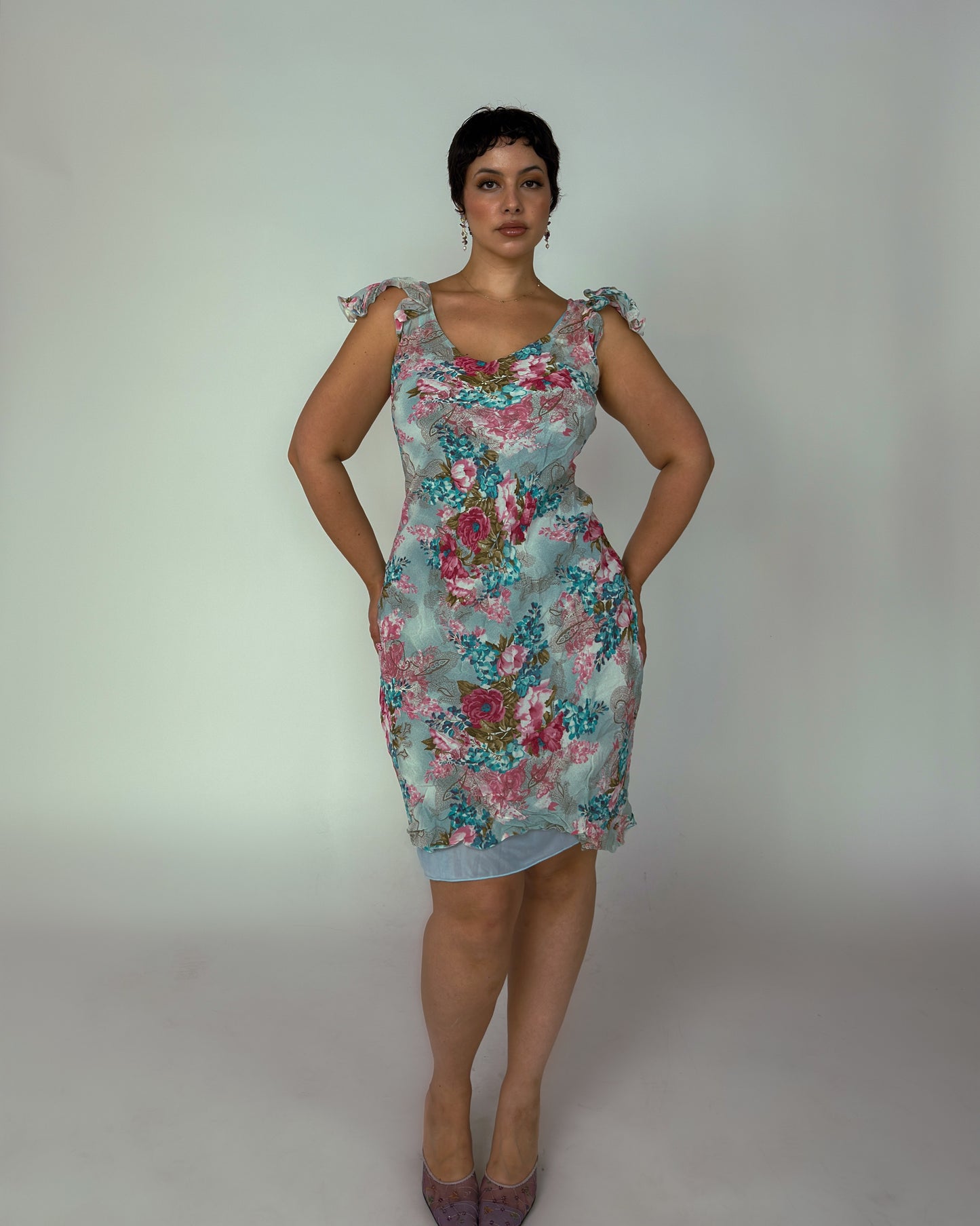 Vintage Floral Midi Dress - size M/L