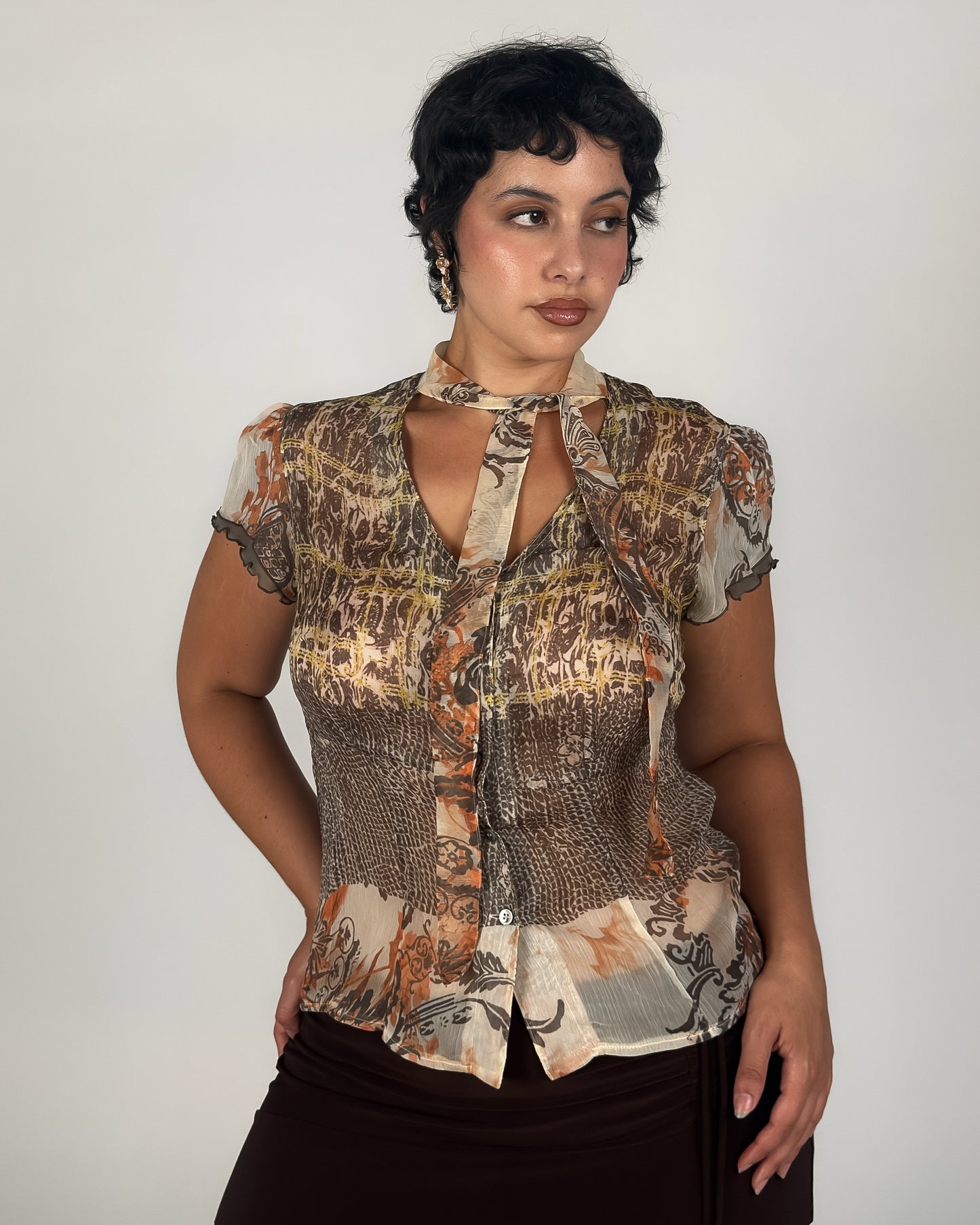 Tie Neck Blouse - M/L