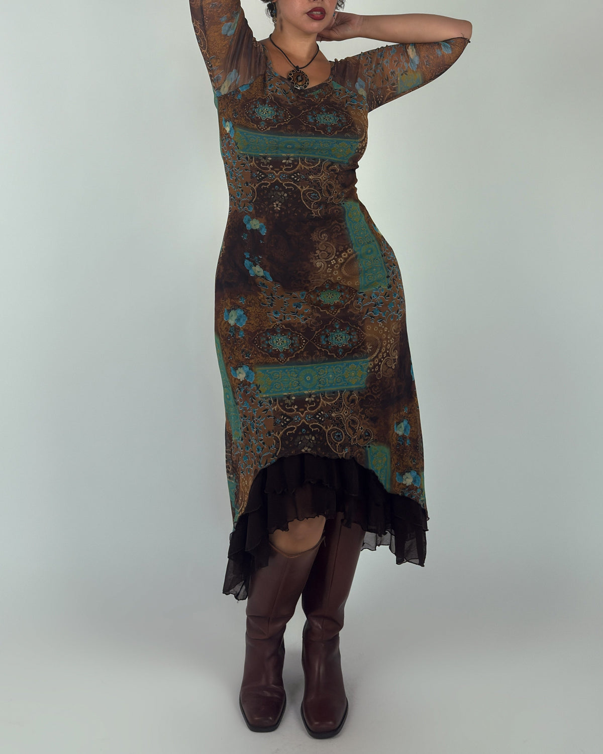 Stretch Mesh Maxi Dress - M-XL