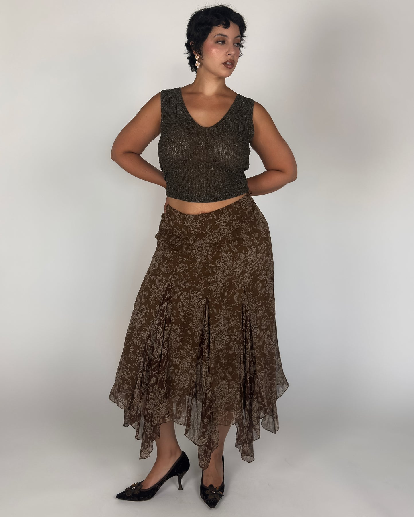 Vintage Ralph Lauren Silk Skirt - M/L