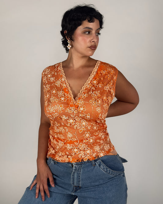 Embroidered Floral Tank - L/XL