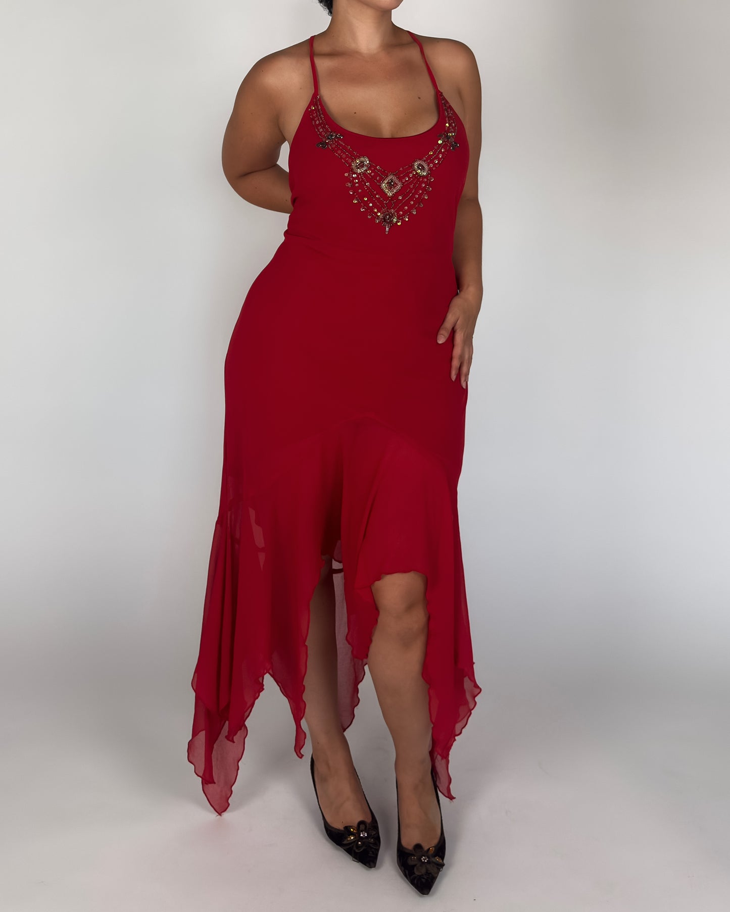 Beaded Hanky Dress - size L-XXL