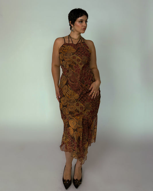 French Vintage Midi Dress - size M/L