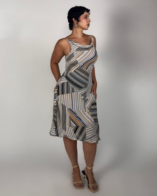 French Striped Midi Dress - M/L