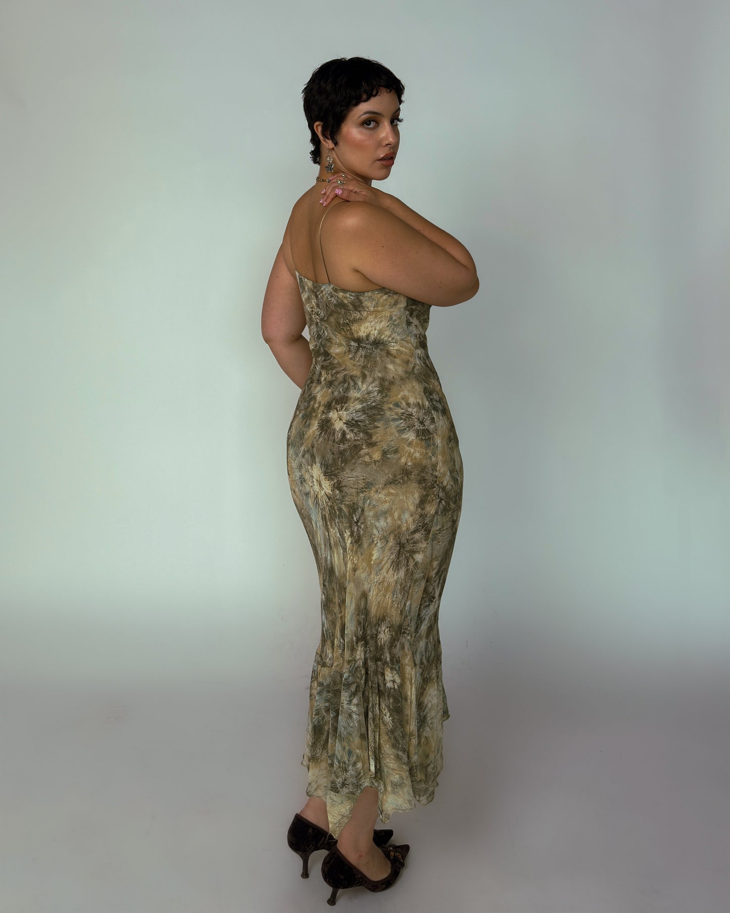 Vintage Fitted Maxi Dress - size M/L