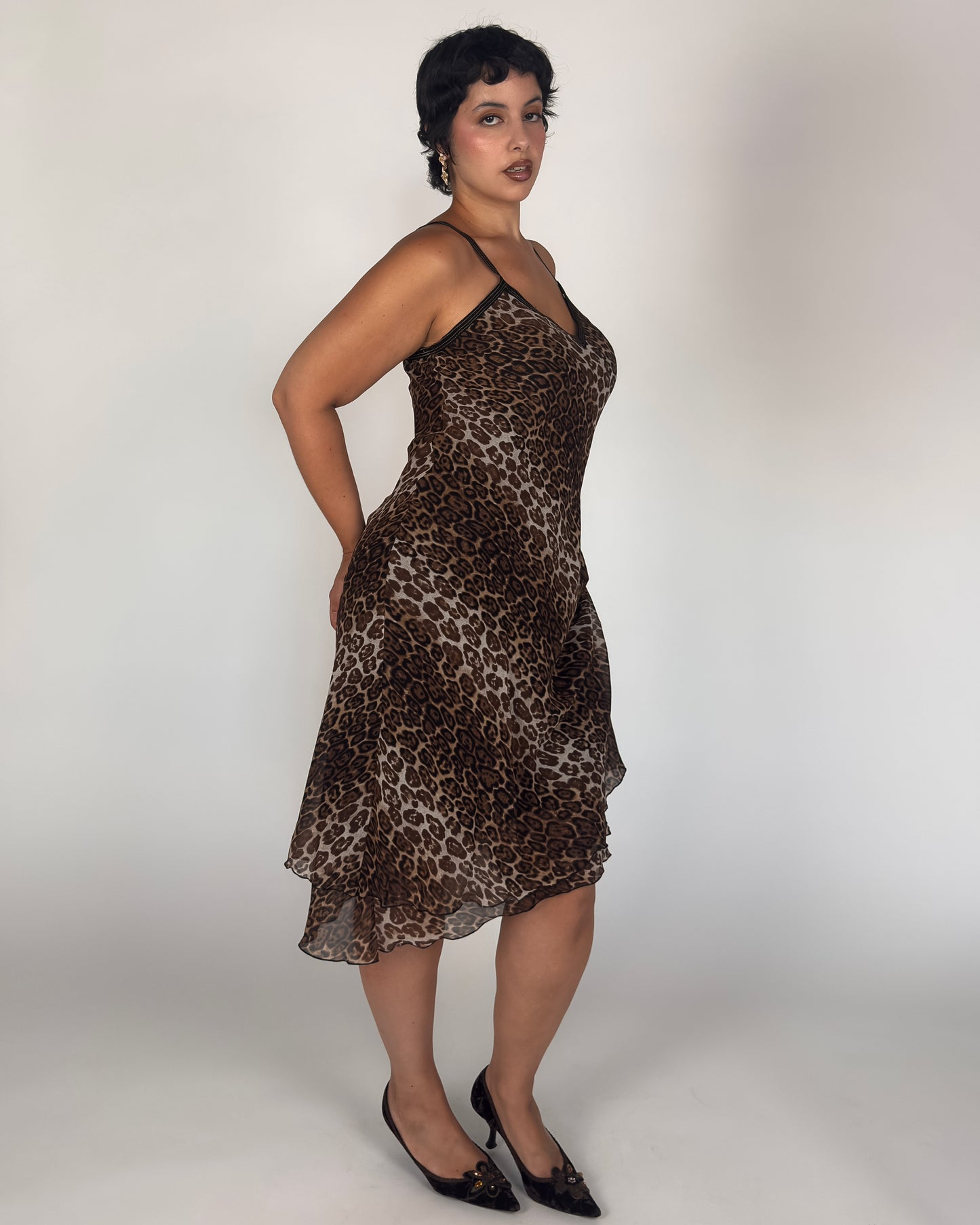 Italian Silk Leopard Dress - M/L