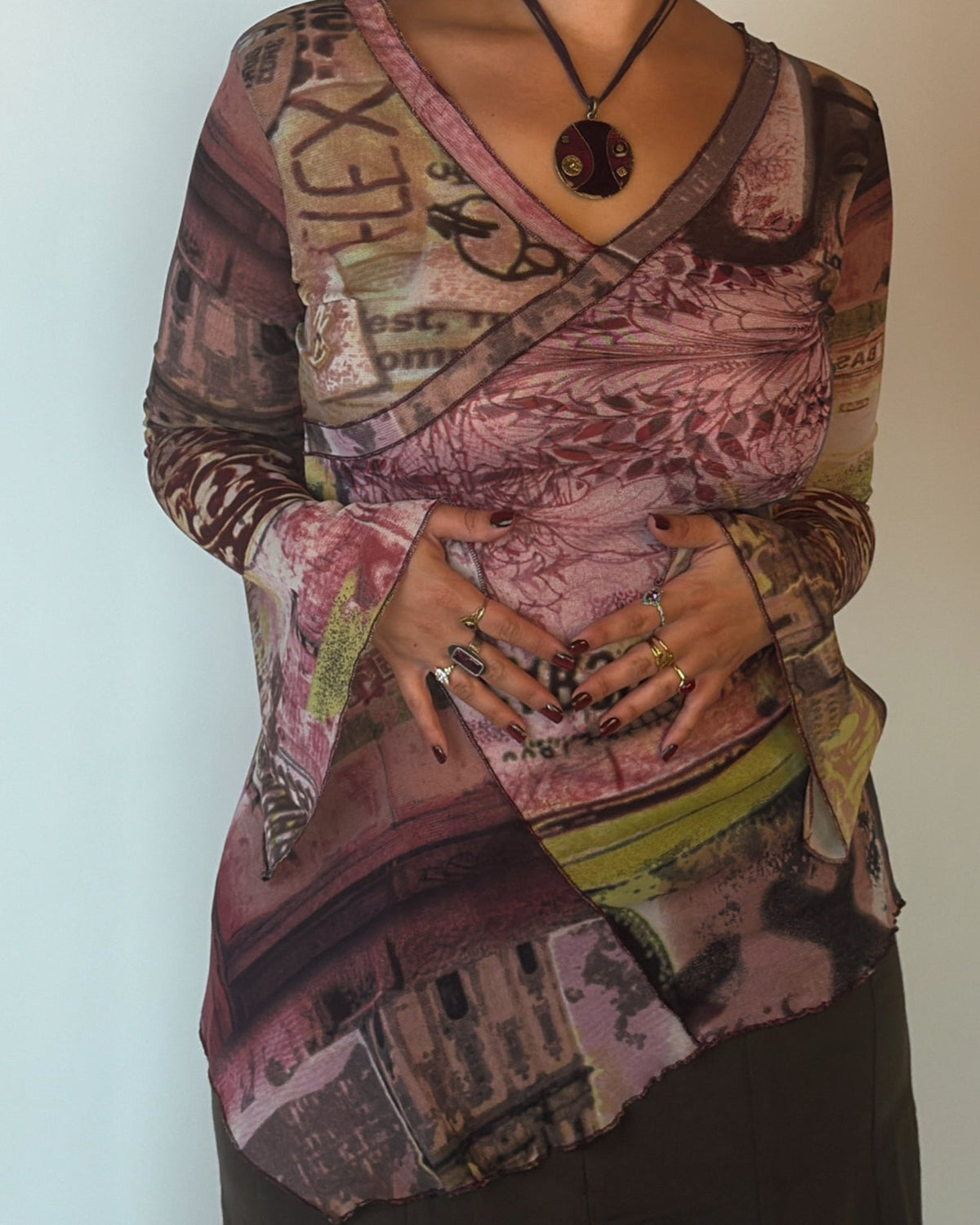 Patchwork Mesh Top - M-XL
