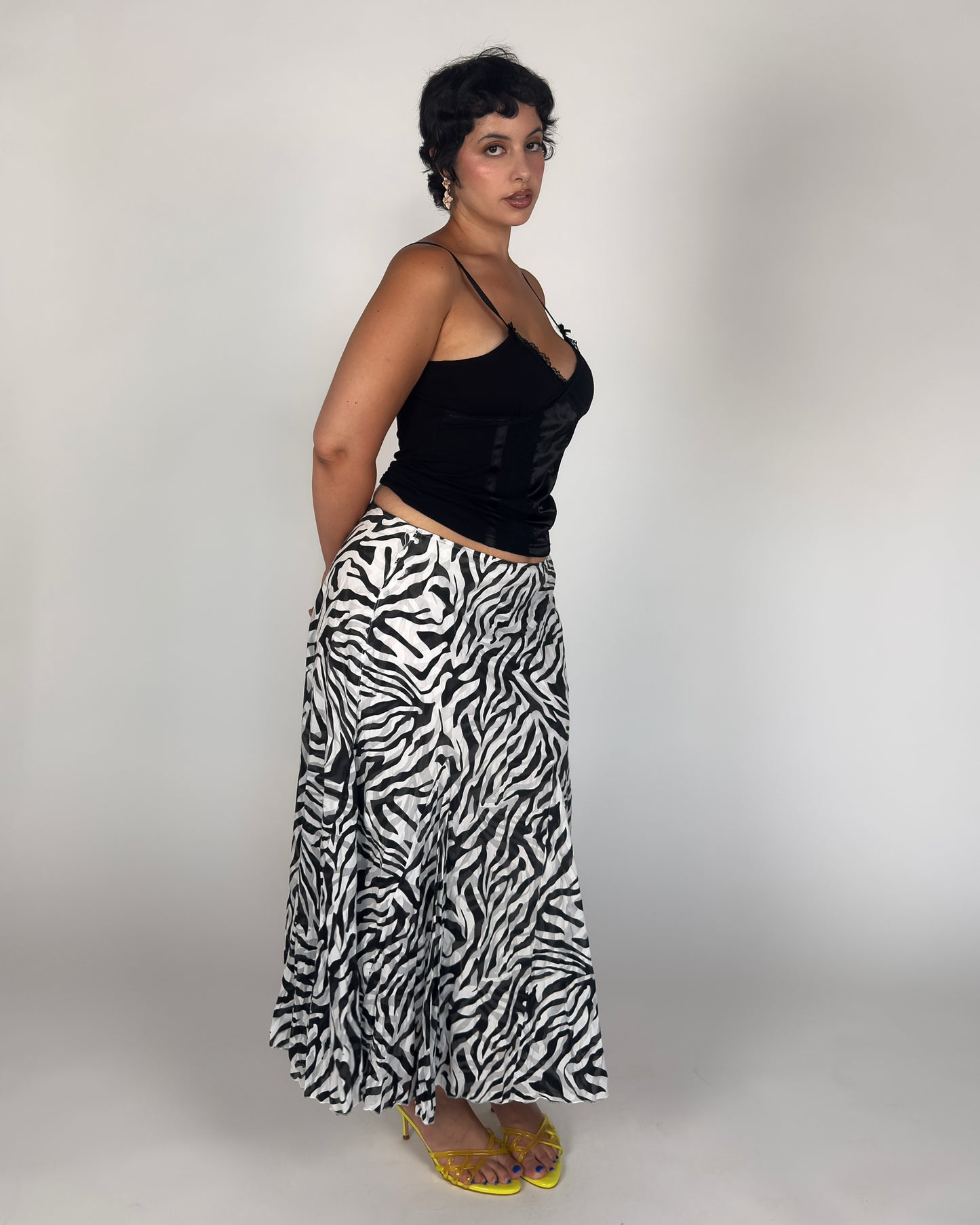 Zebra Print Maxi Skirt - L/XL