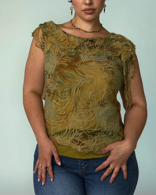 Vintage Stretch Mesh Top L-XL