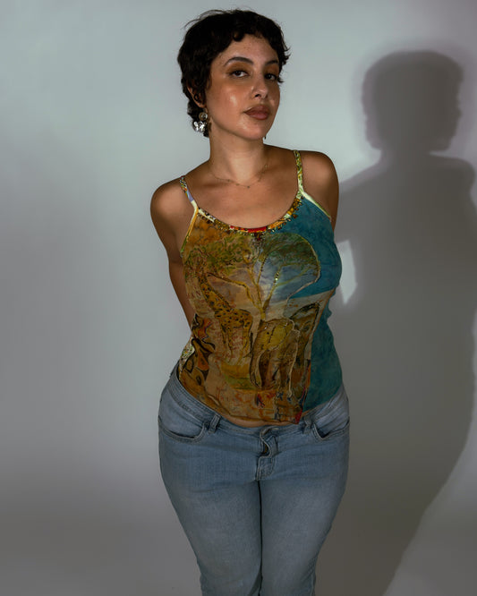 Vintage Derhy Beaded Top - size M/L
