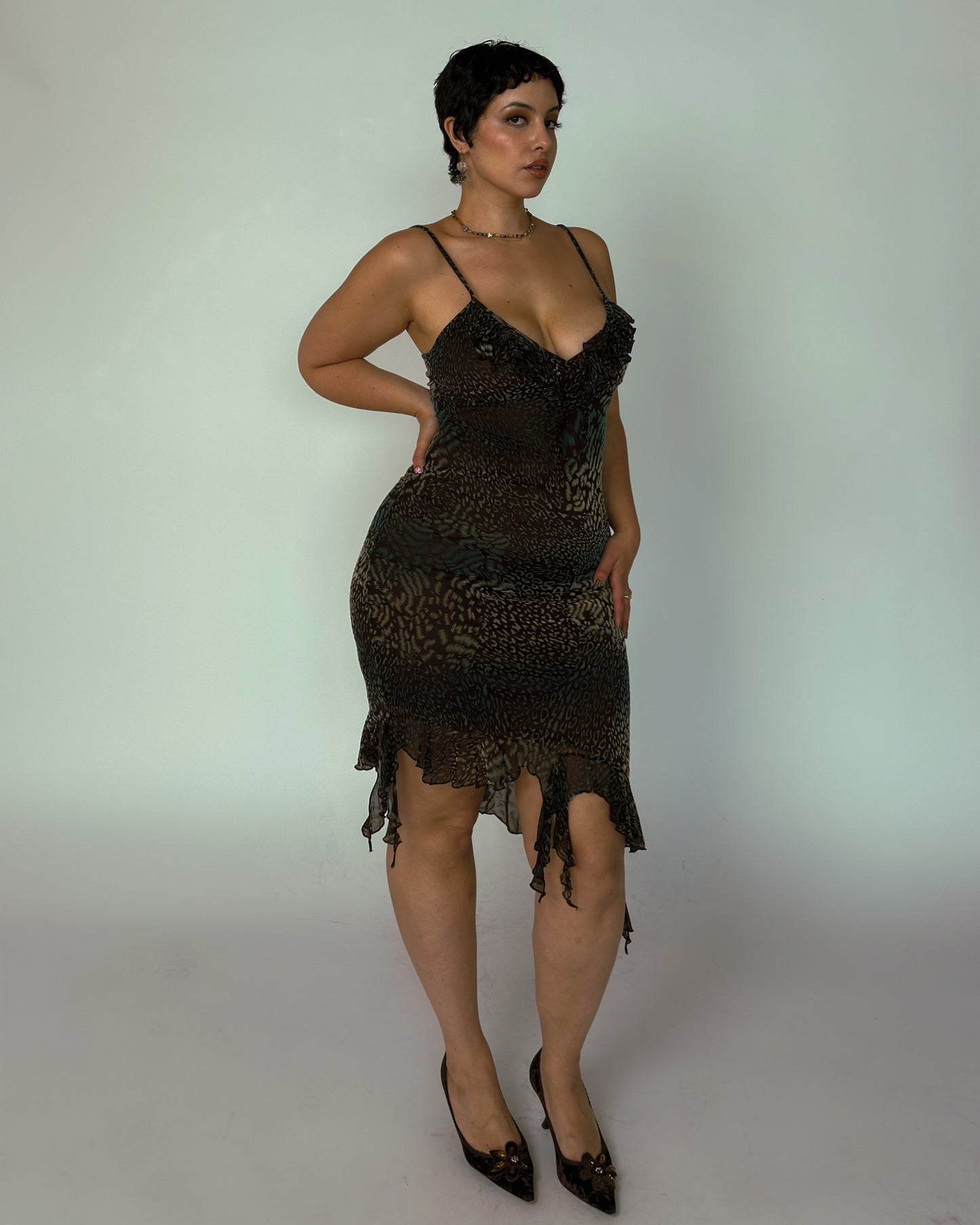 Vintage Velvet Midi Dress - size M
