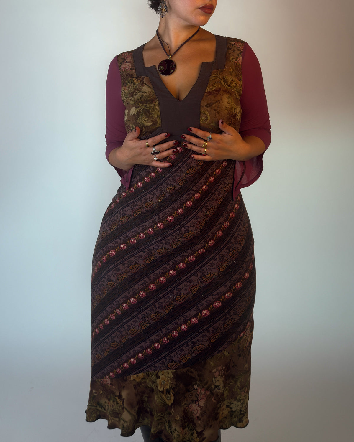 Patchwork Midi Dress - M/L