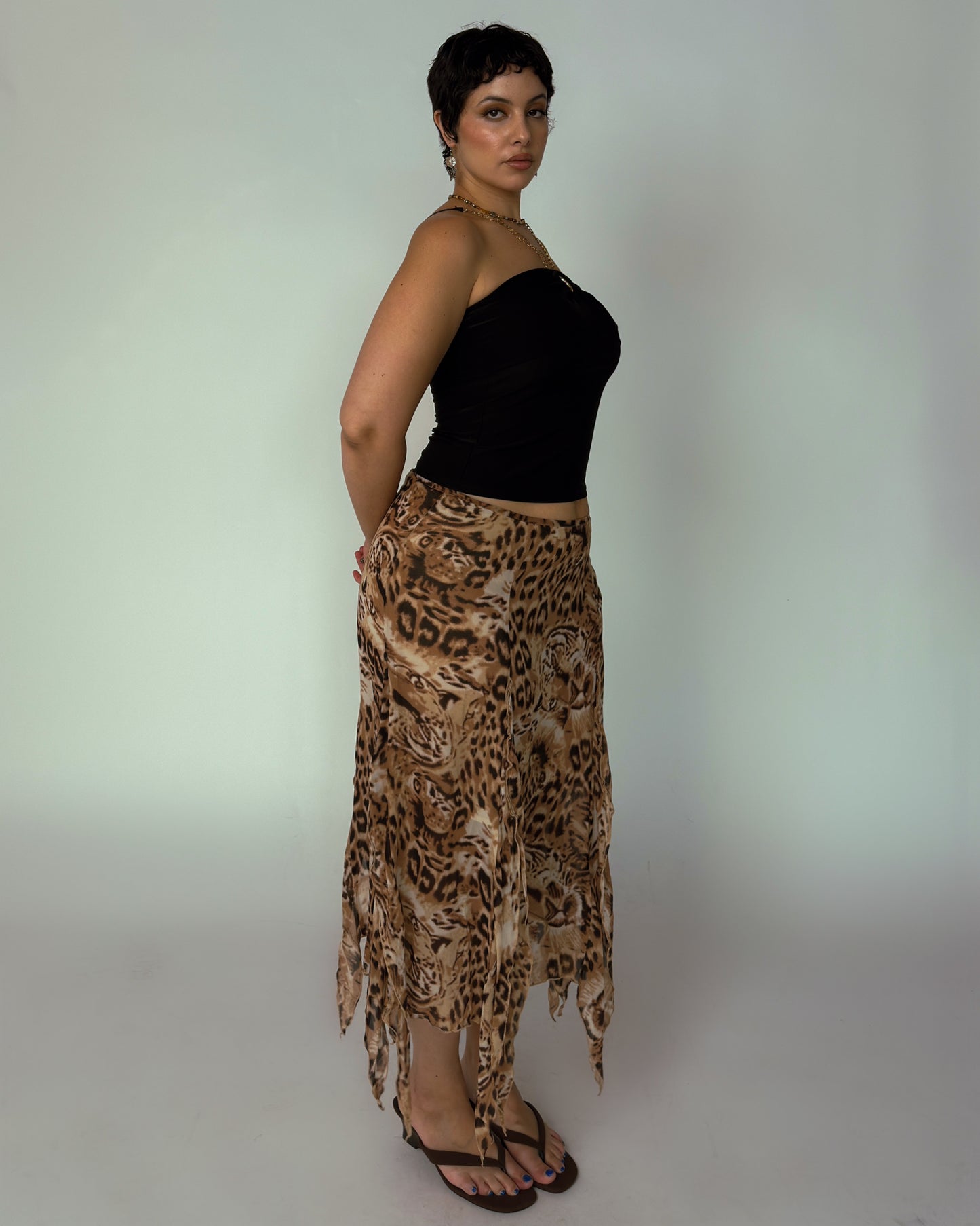 RARE Vintage H&M Silk Animal Print Skirt