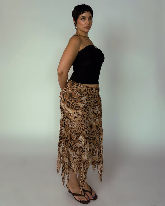 RARE Vintage H&M Silk Animal Print Skirt