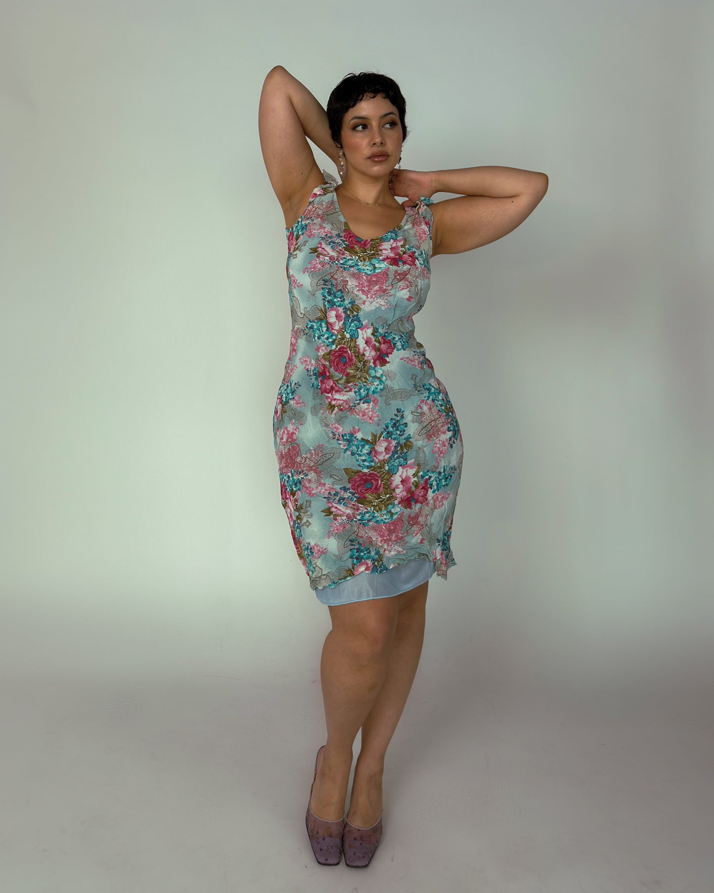 Vintage Floral Midi Dress - size M/L