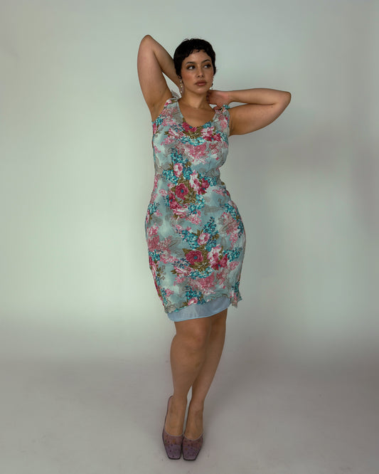 Vintage Floral Midi Dress - size M/L