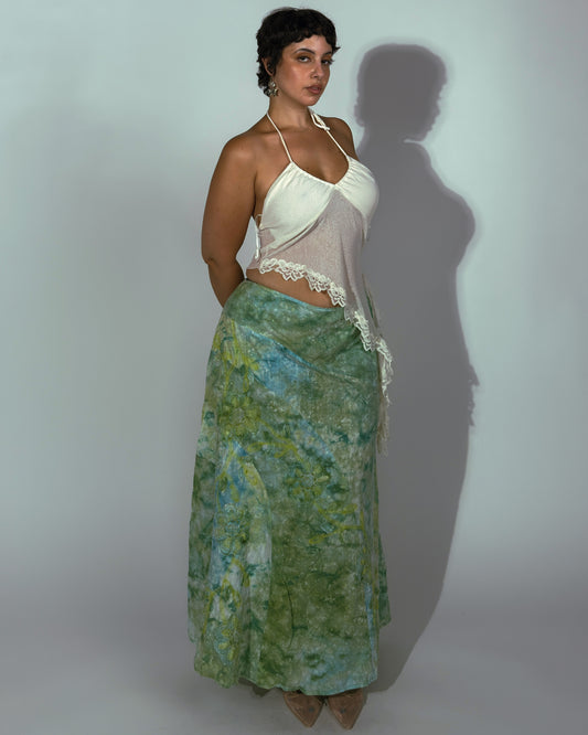 Vintage Embroidered Maxi Skirt - size XL/XXL