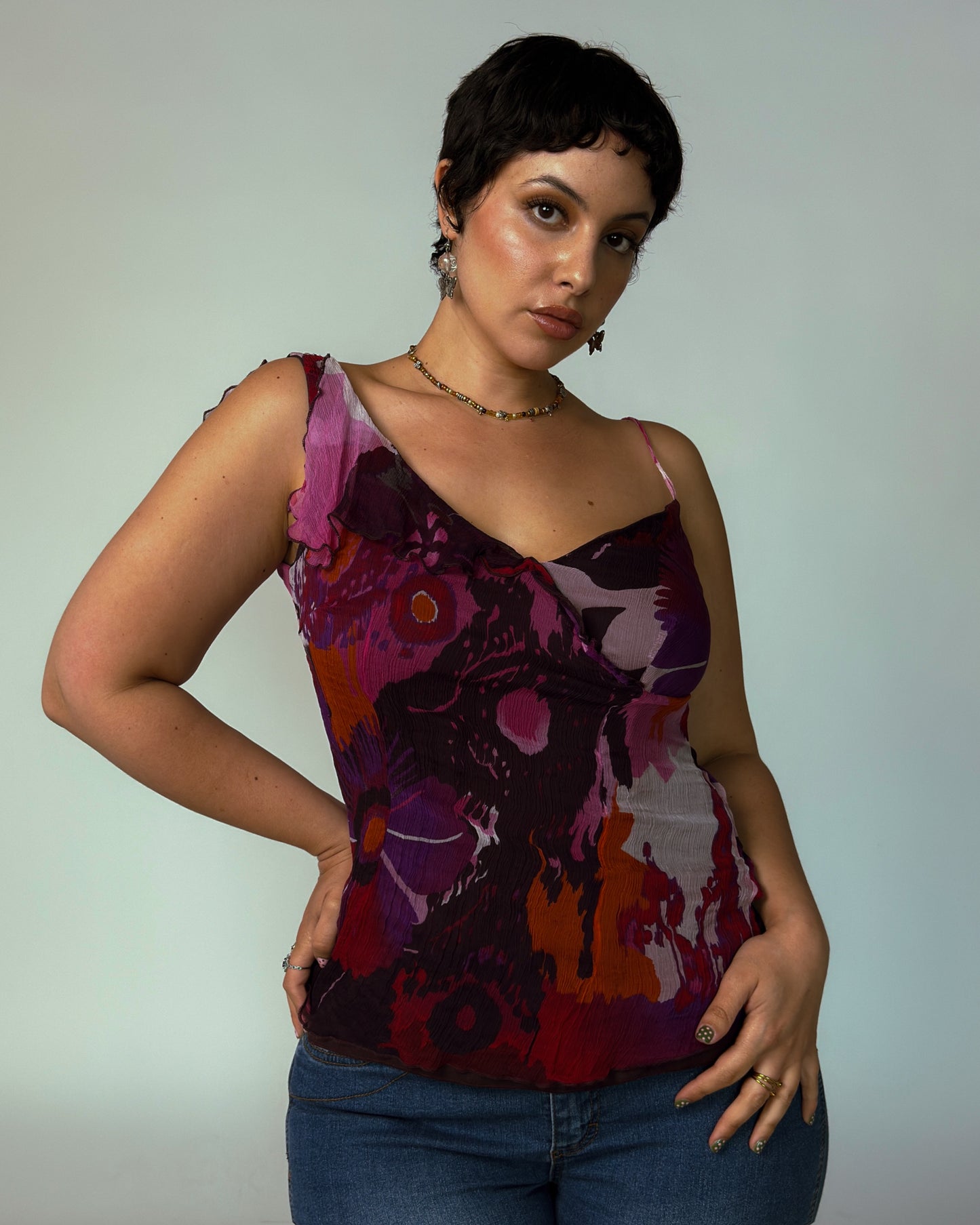 Italian Vintage Silk Top - size M/L