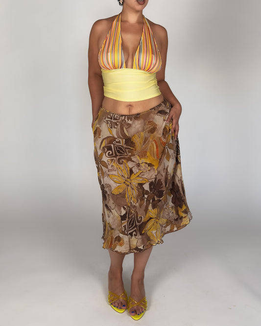 Silk Floral Skirt - L-XXL