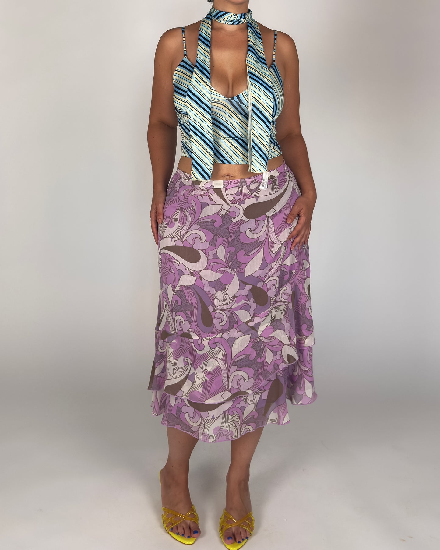 Purple Swirl Pattern Skirt - L/XL