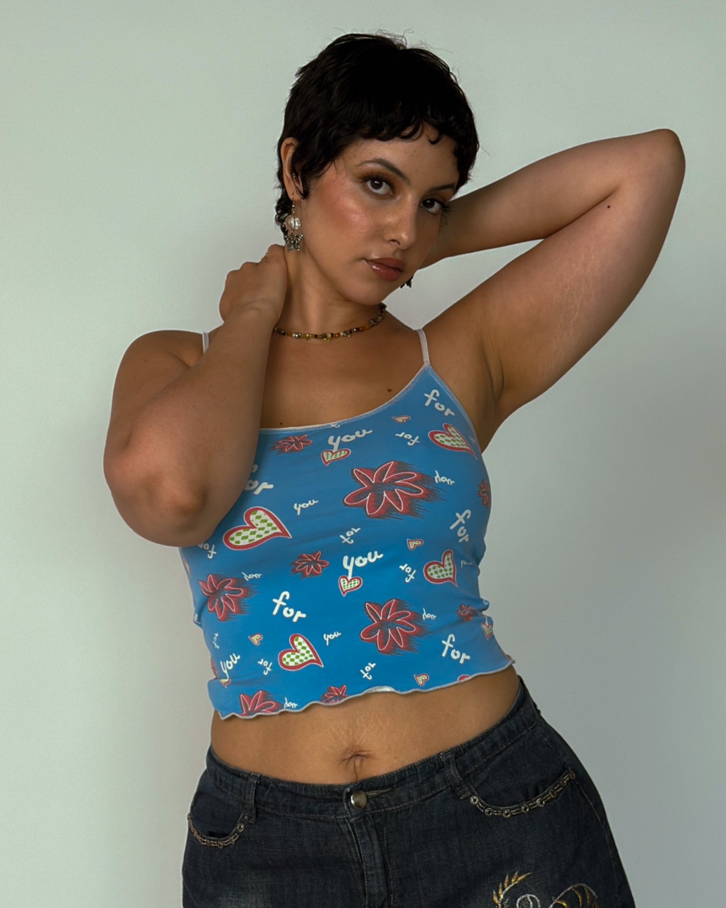 Vintage Spanish 90s Crop Top - size M/L