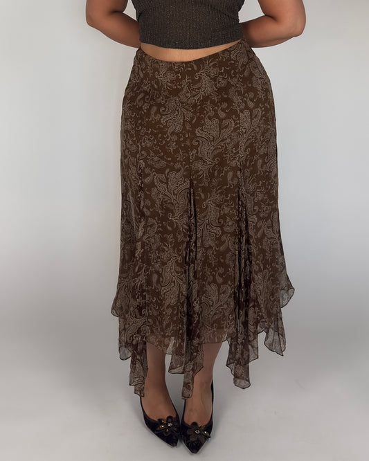 Vintage Ralph Lauren Silk Skirt - M/L