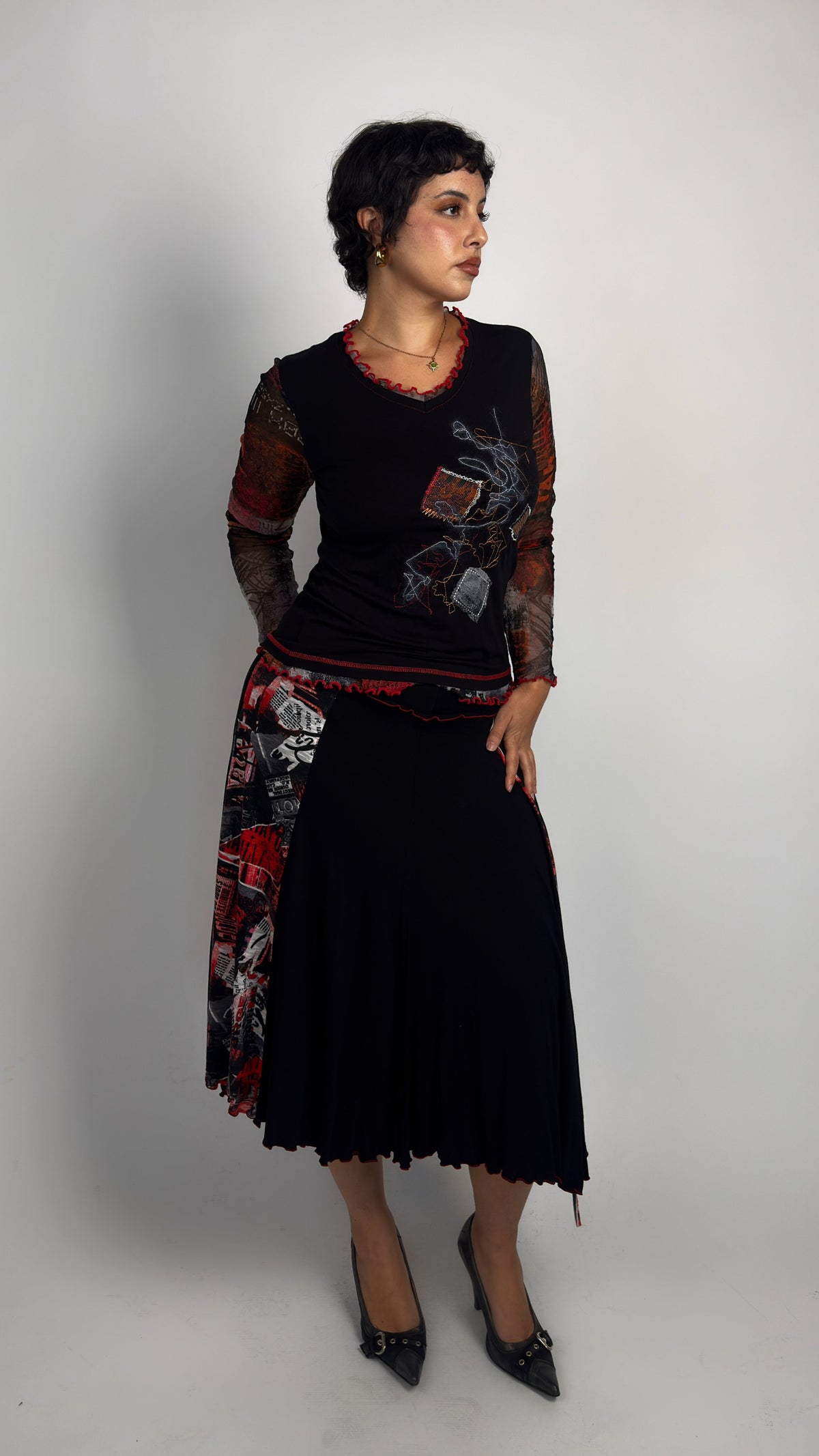 French Vintage Stretch Matching Set - M/L