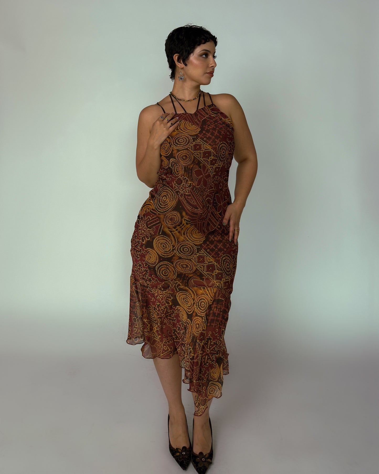 French Vintage Midi Dress - size M/L