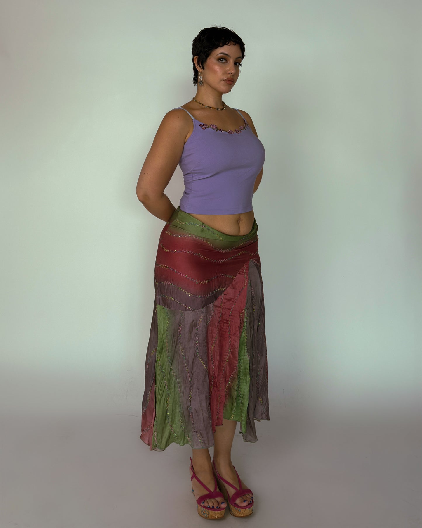 Vintage Fairy Midi Skirt - size L/XL