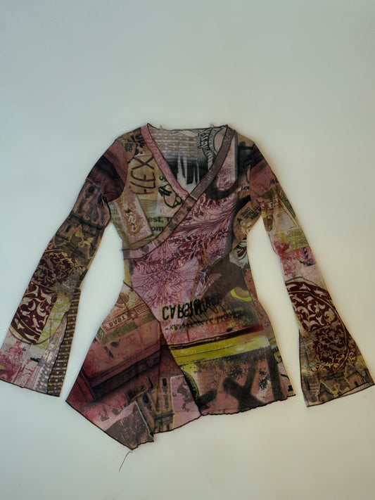 Patchwork Mesh Top - M-XL