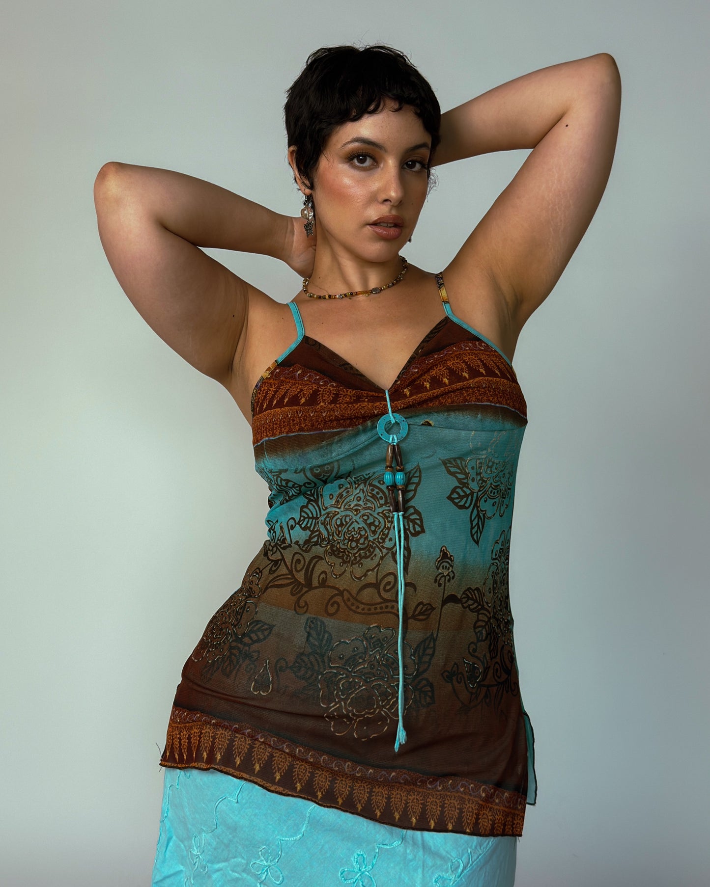 Vintage Stretch Mesh Cami Top - size M/L