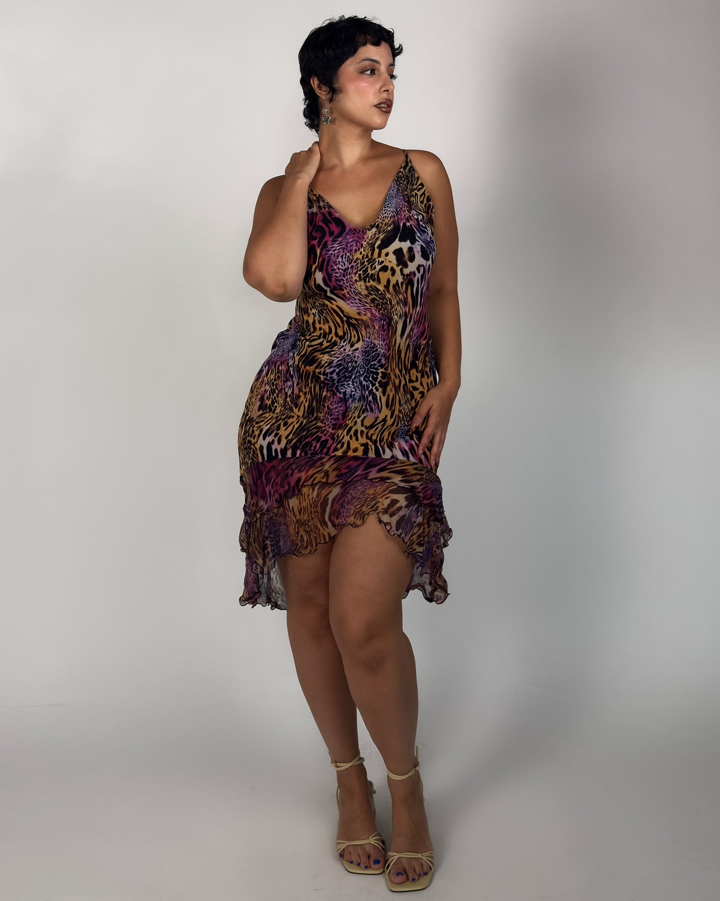 Silk Blend Stretch Dress -M-XL