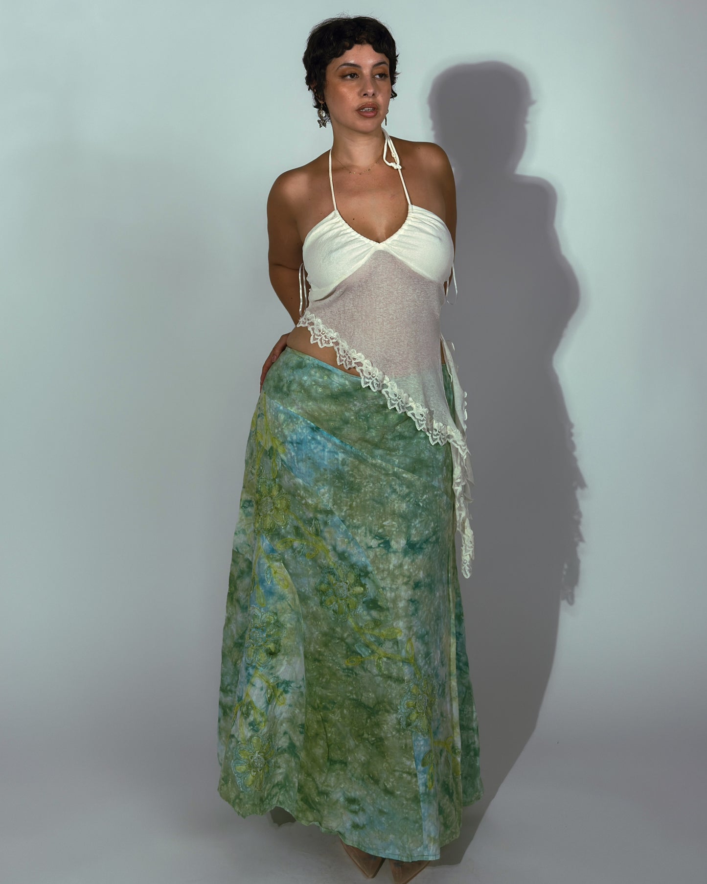 Vintage Embroidered Maxi Skirt - size XL/XXL