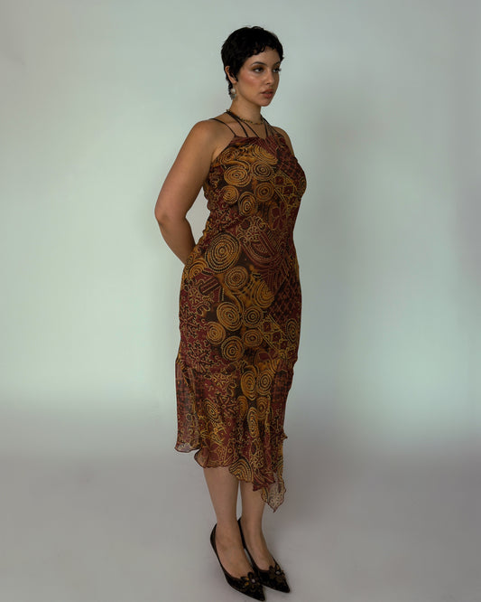French Vintage Midi Dress - size M/L