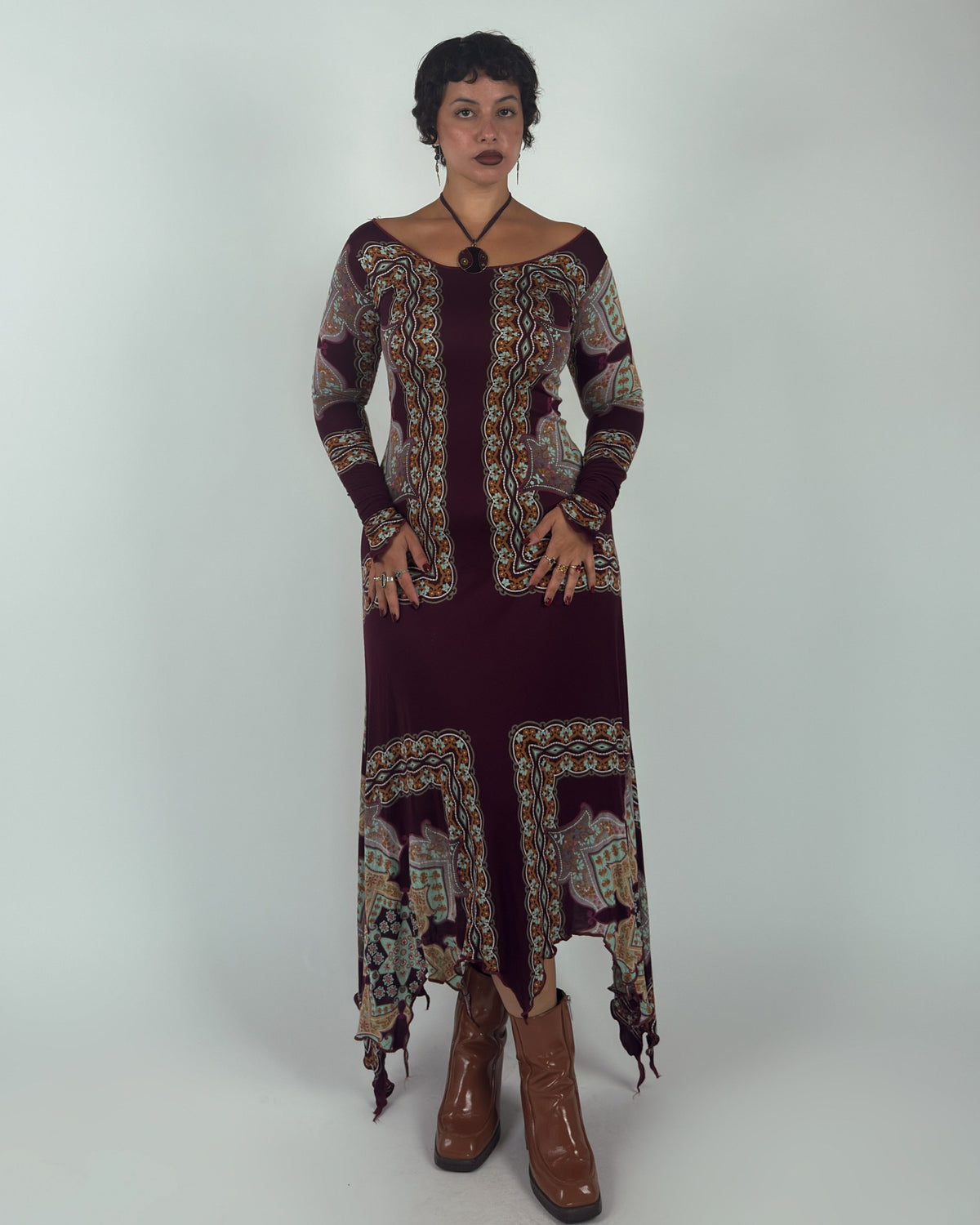 Burgundy Stretch Maxi Dress - M/L
