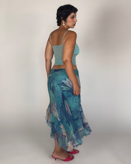 Italian Silk Midi Skirt - L/XL