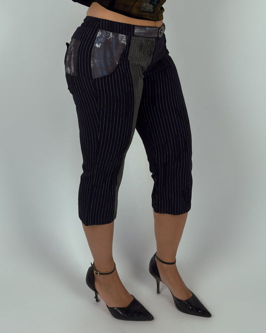 Y2K Pinstripe Capri Pants - L/XL