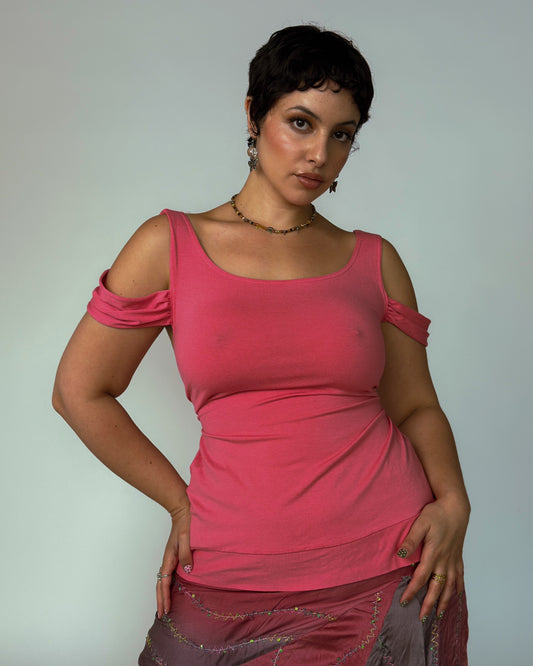 Baby pink Top with Tie-Back - size L-XXL