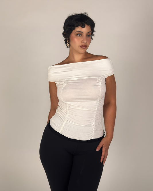 French Off Shoulder Top - M/L