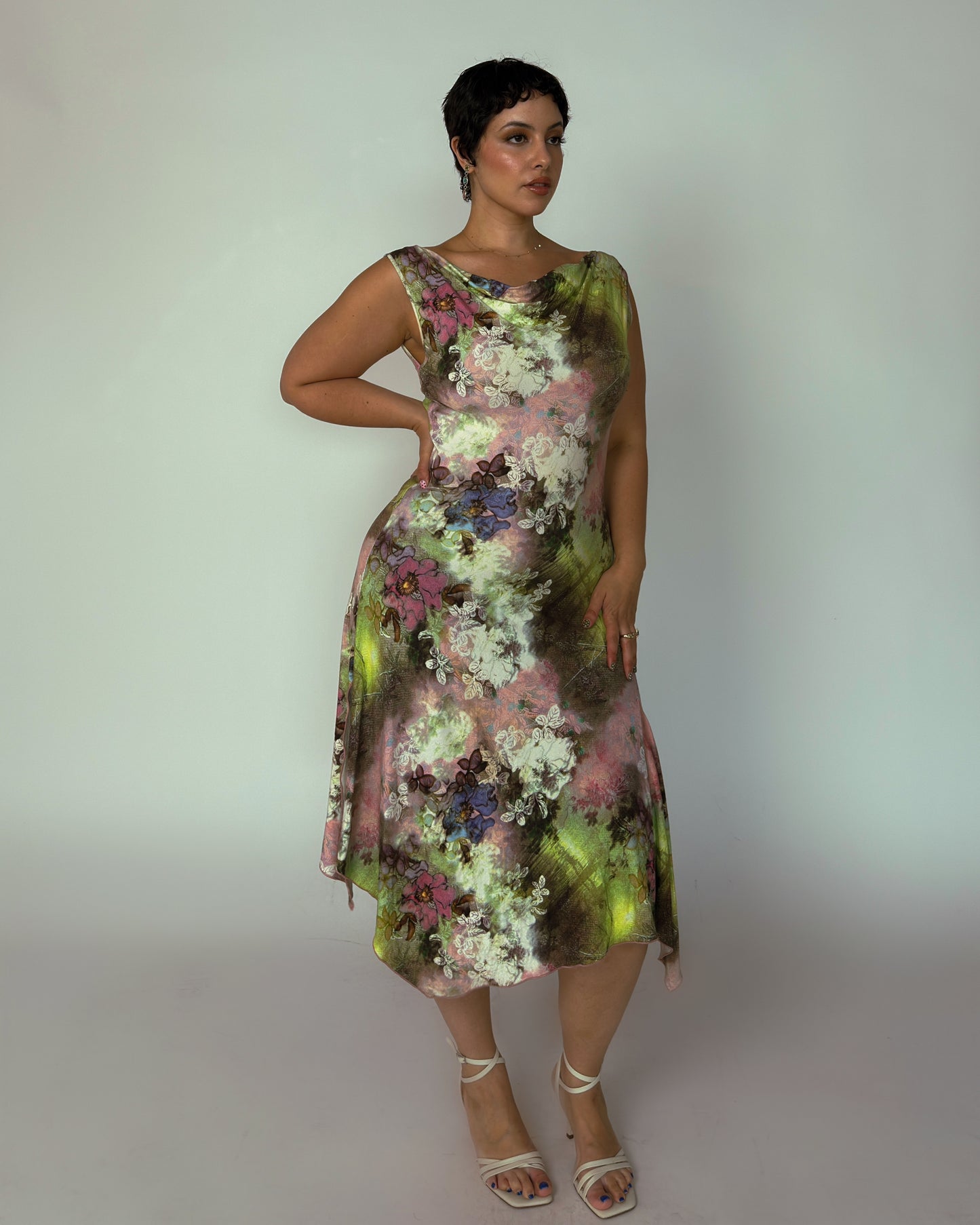 Vintage Italian Fairy Floral Garden Dress - size M-XL